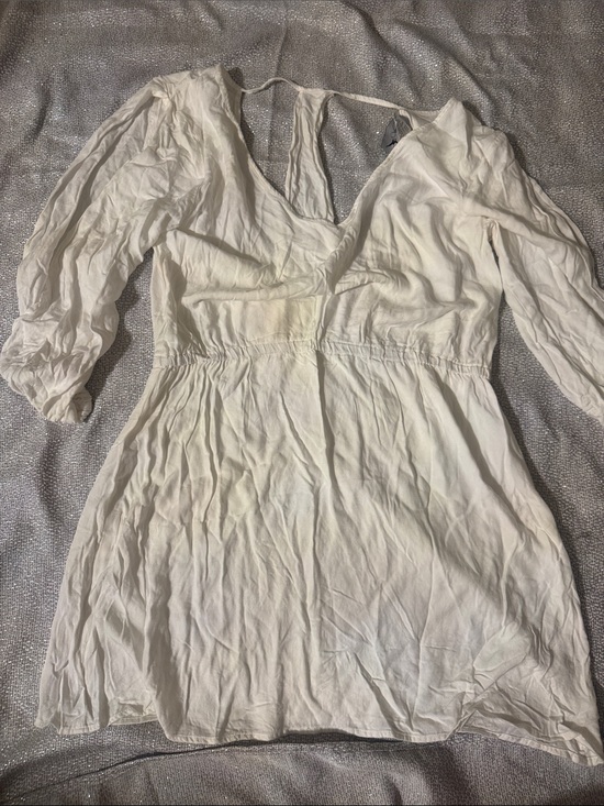 Lavish Dresses & Skirts - White V-Neck Women’s Dress with cut out Back